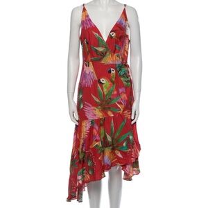 Red Asymmetrical Ruffled Sundress